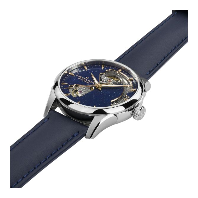 Hamilton Jazzmaster Open Heart Women's 36mm Watch, Blue Skeleton