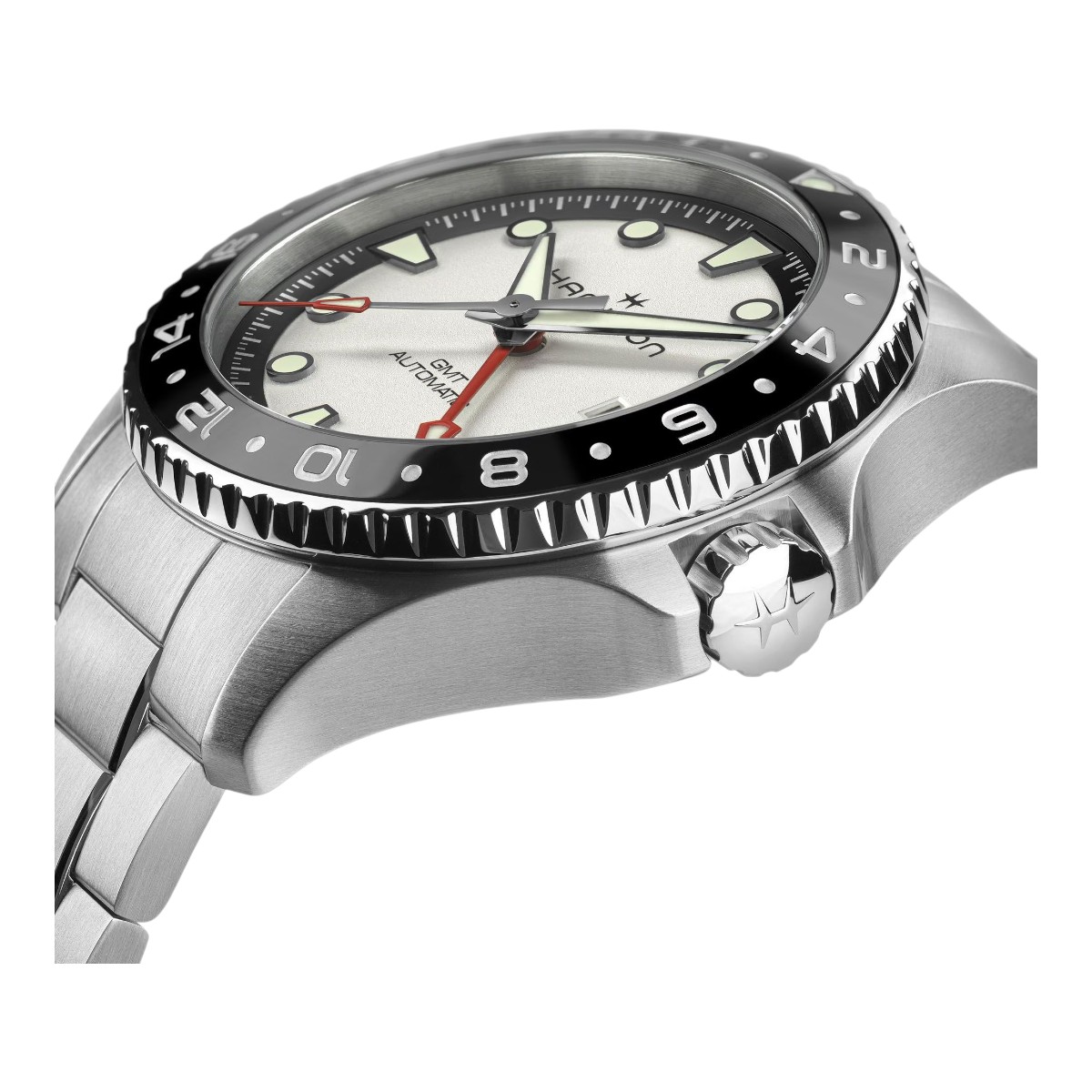 Hamilton Khaki Navy Scuba Automatic GMT 43mm Men's Watch, Silver Dial