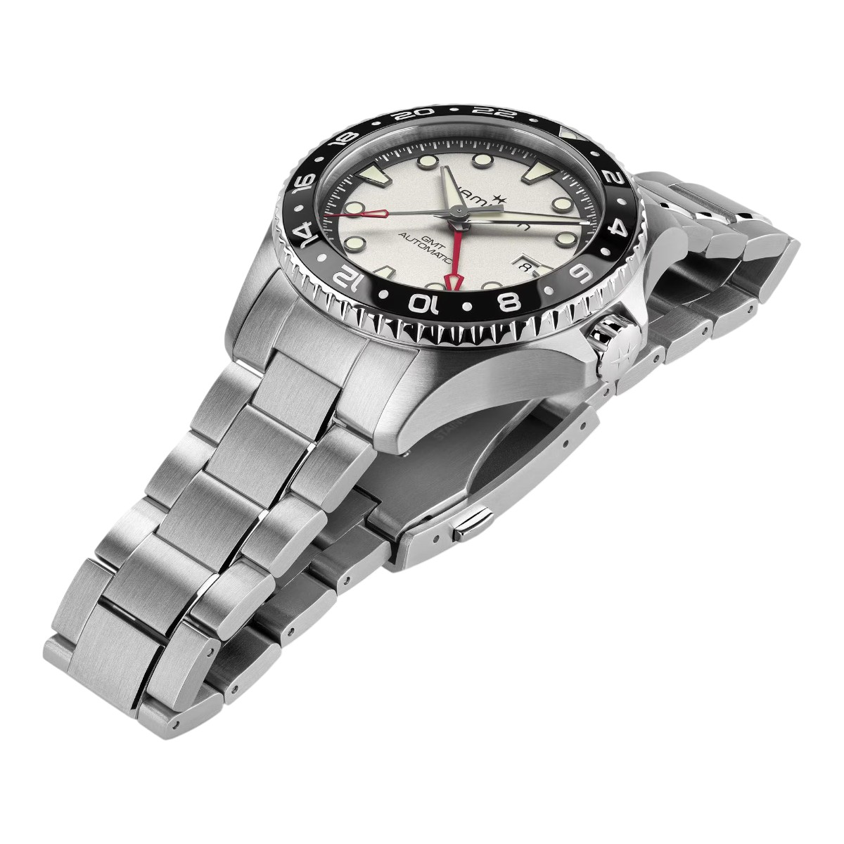 Hamilton Khaki Navy Scuba Automatic GMT 43mm Men's Watch, Silver Dial