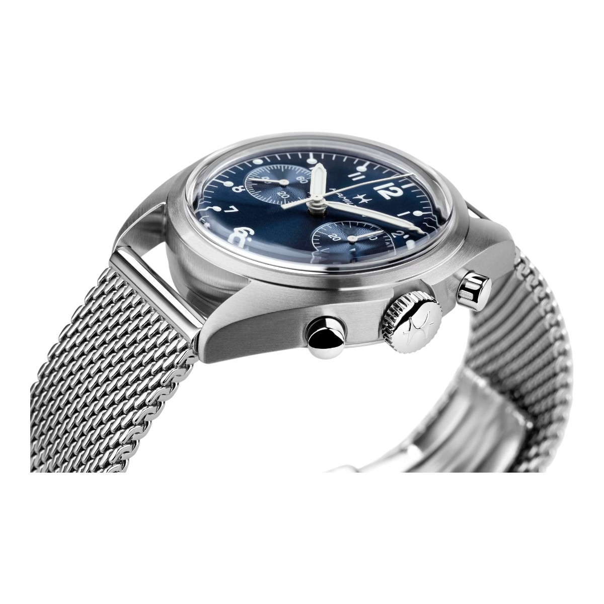 Hamilton Khaki Aviation Pilot Pioneer Mechanical Chronograph 40mm Men's Watch, Blue Dial