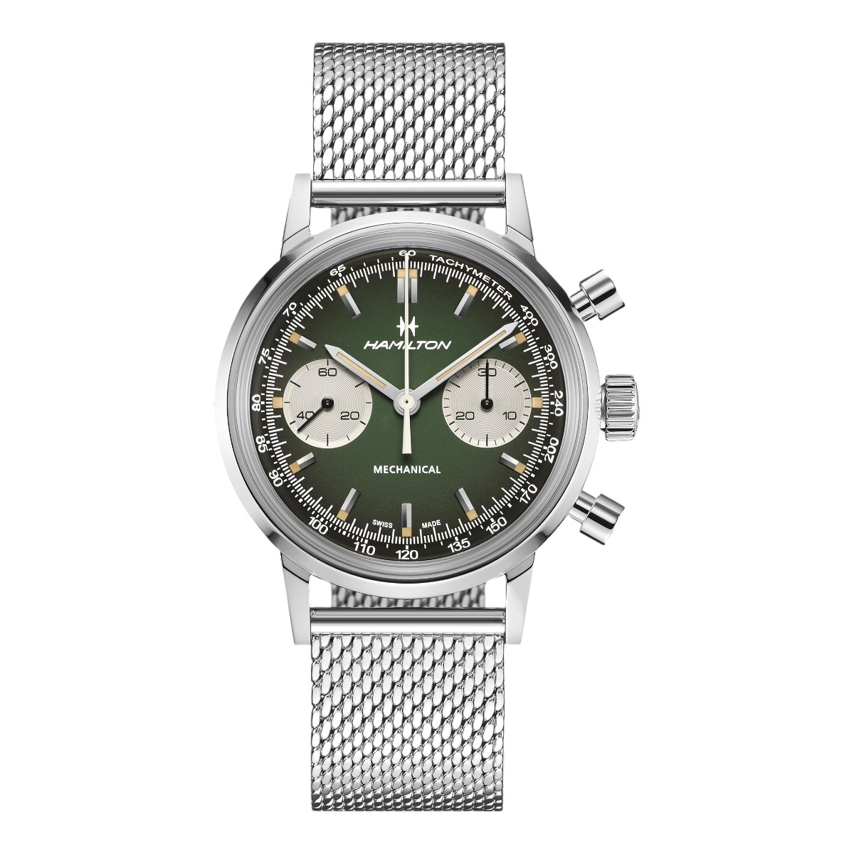 Hamilton American Classic Intra-Matic Chronograph H 40mm Watch, Green Dial