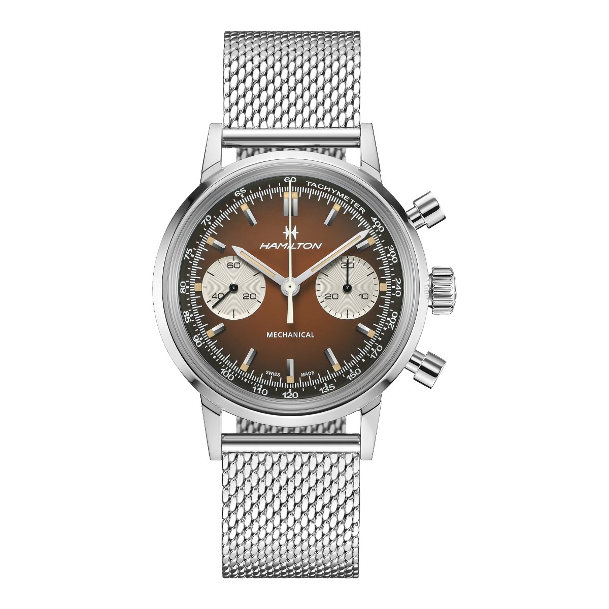 Hamilton American Classic Intra-Matic Chronograph H 40mm Men's Watch, Brown Dial