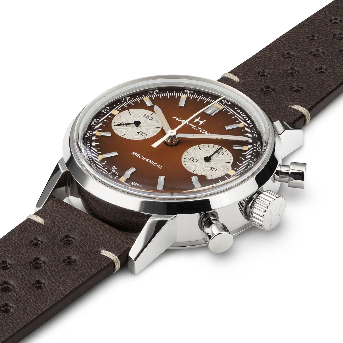 Hamilton American Classic Intra-Matic Chronograph H 40mm Men's Watch, Brown Dial