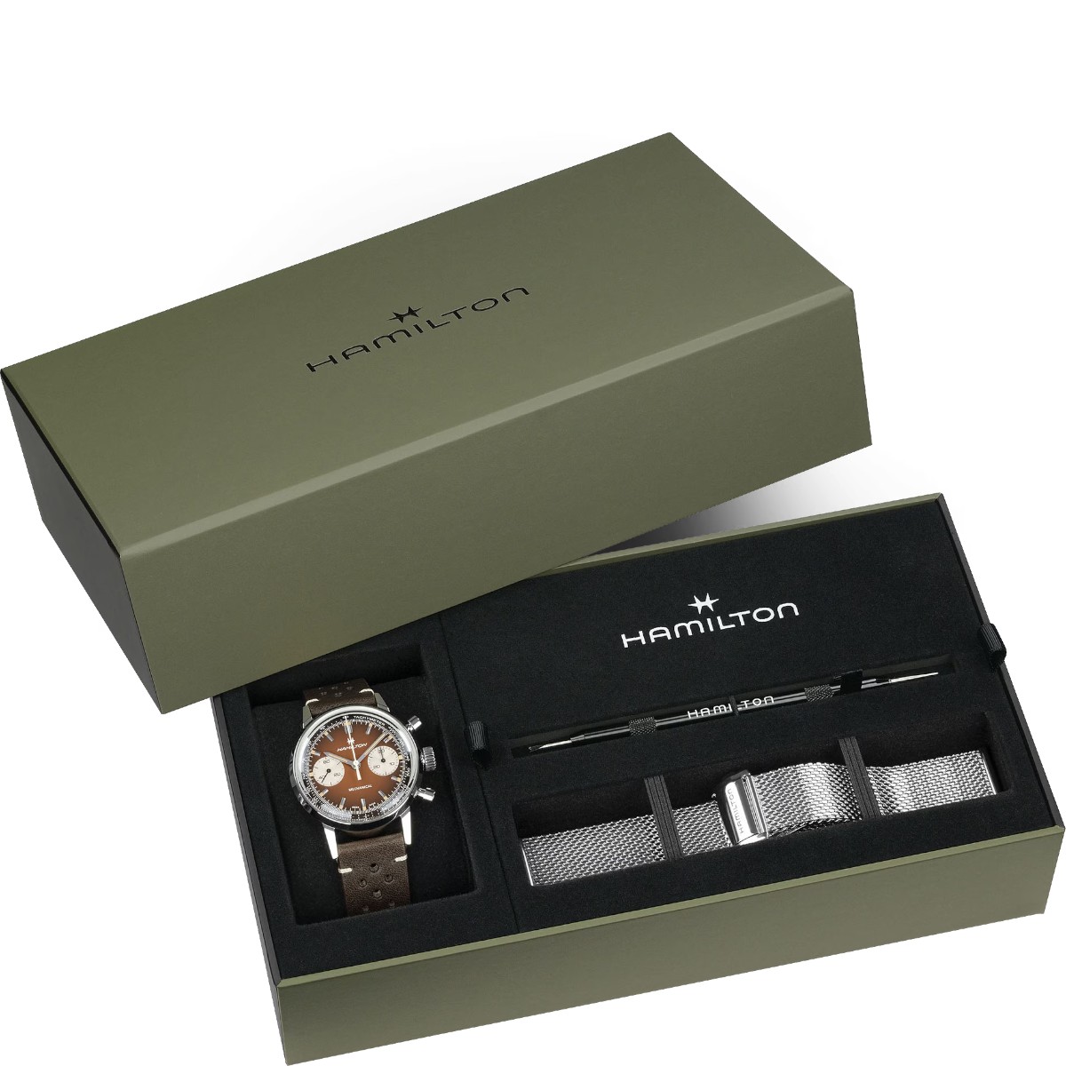 Hamilton American Classic Intra-Matic Chronograph H 40mm Men's Watch, Brown Dial