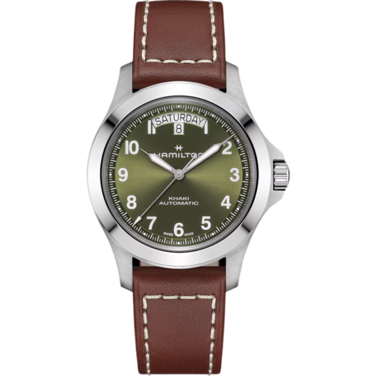 Hamilton Khaki Field King Day Date 40mm Men's Watch, Green Dial