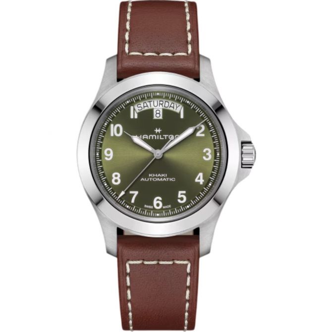 Hamilton Khaki Field King Day Date 40mm Men's Watch, Green Dial