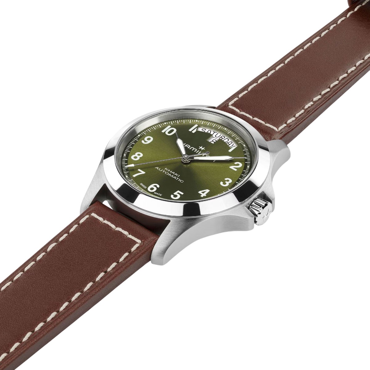 Hamilton Khaki Field King Day Date 40mm Men's Watch, Green Dial