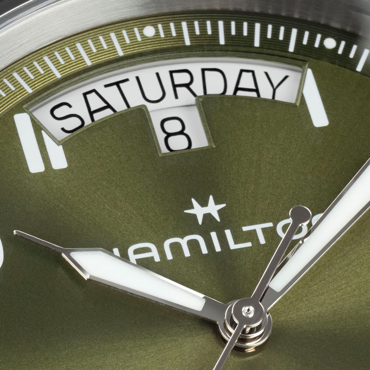 Hamilton Khaki Field King Day Date 40mm Men's Watch, Green Dial