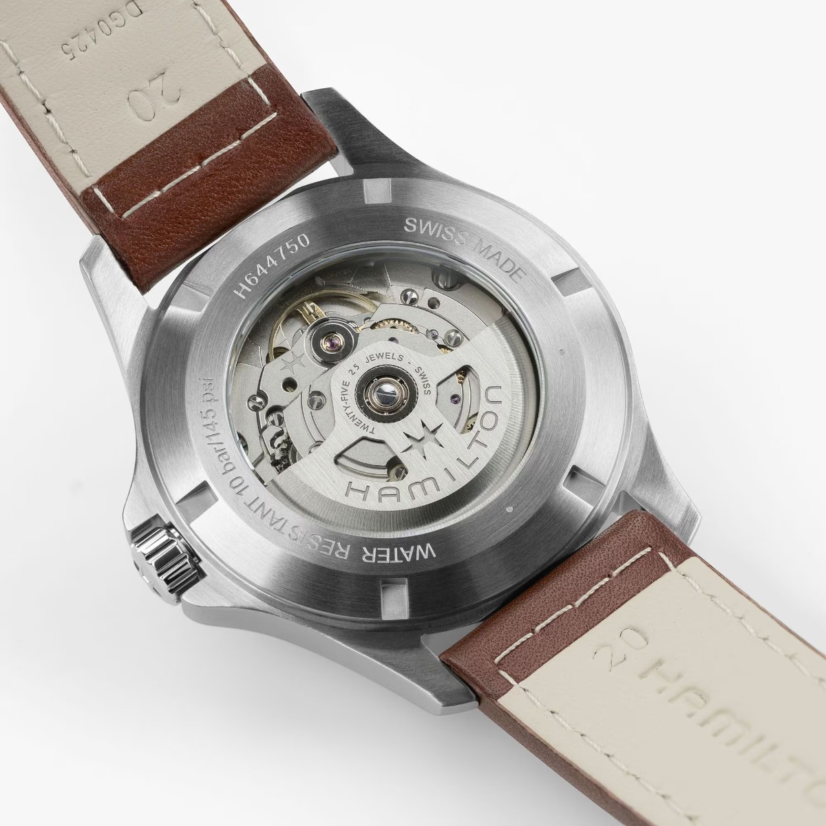 Hamilton Khaki Field King Day Date 40mm Men's Watch, Black Dial with Brown Band