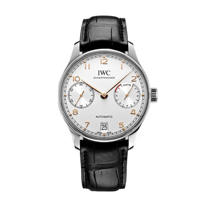 IWC Schaffhausen Portugieser Automatic 42.3mm Watch, Silver Plated