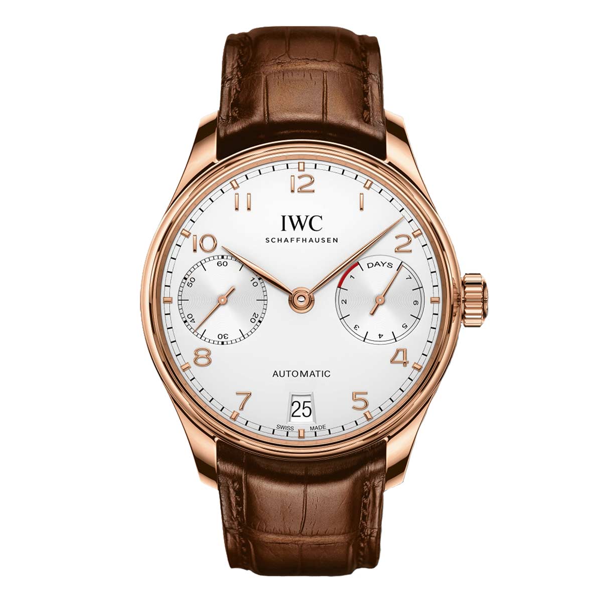 IWC Schaffhausen Portugieser Automatic 42.3mm Watch, Rose Gold Dial