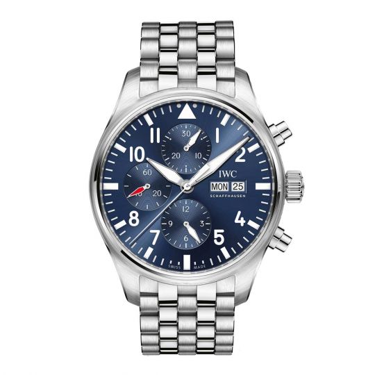 IWC Schaffhausen Pilot's Chronograph 43mm Watch, Black and White Dial |  Borsheims