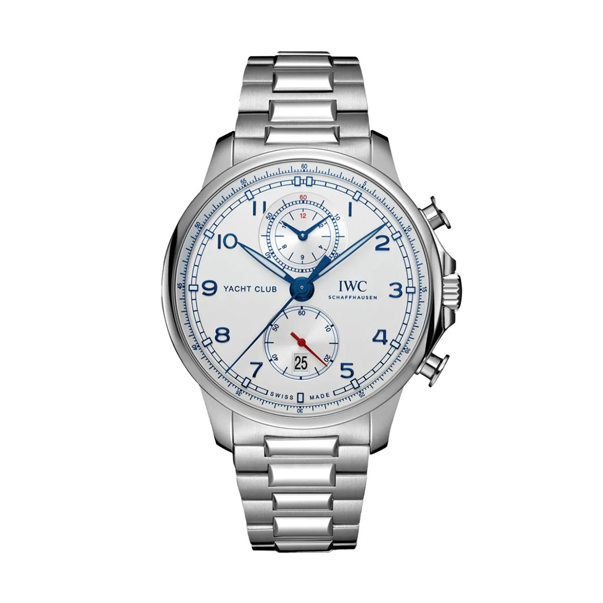IWC Schaffhausen Portugieser Yacht Club Chronograph 44.6mm Watch, Silver Plated Dial