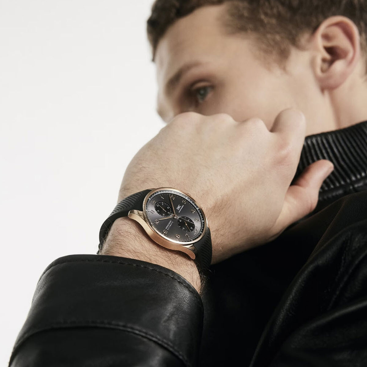 IWC Schaffhausen Portugieser Chronograph 41mm Men's Watch, Grey Dial