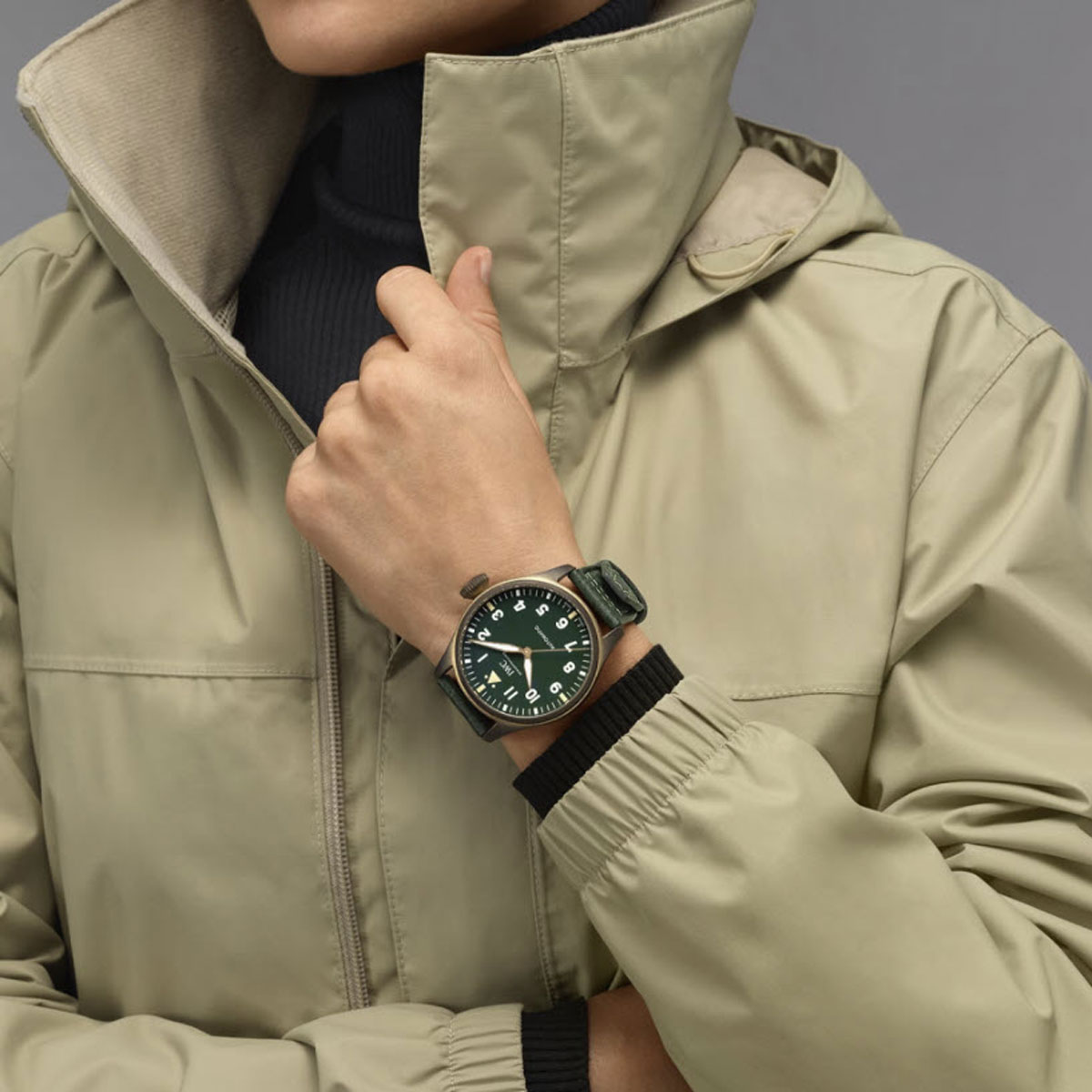 IWC Schaffhausen Big Pilot Spitfire 43mm Men's Watch, Green Dial