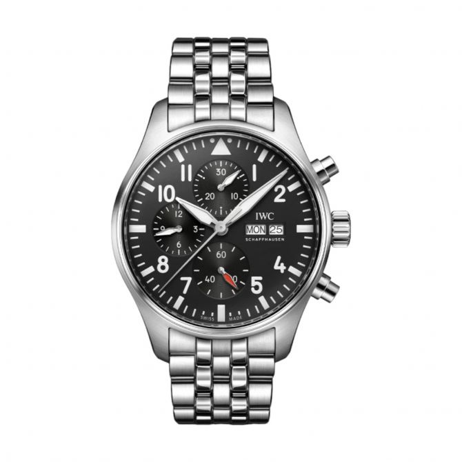 IWC Schaffhausen Pilot Chronograph 43mm Men's Watch, Black