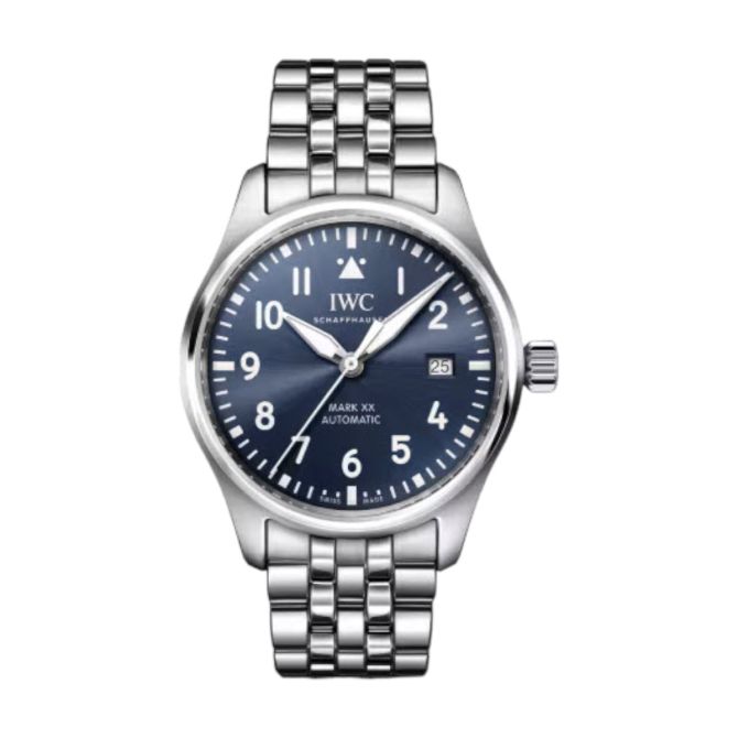 IWC Schaffhausen Mark XX Pilot 40mm Men's Watch, Blue Dial and Steel Band