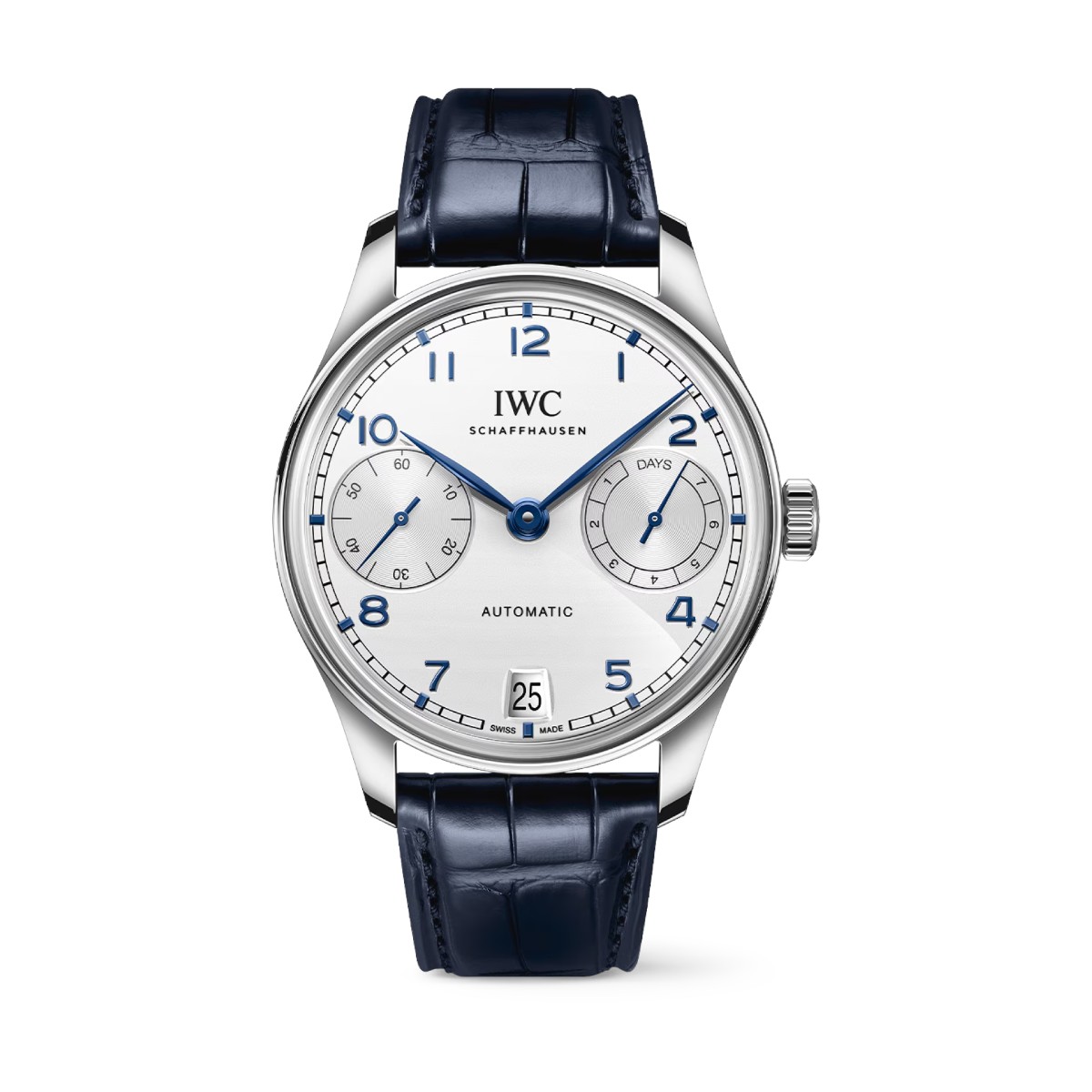 IWC Schaffhausen Portugieser Automatic 42mm Men's Watch, Silver and Blue Dial