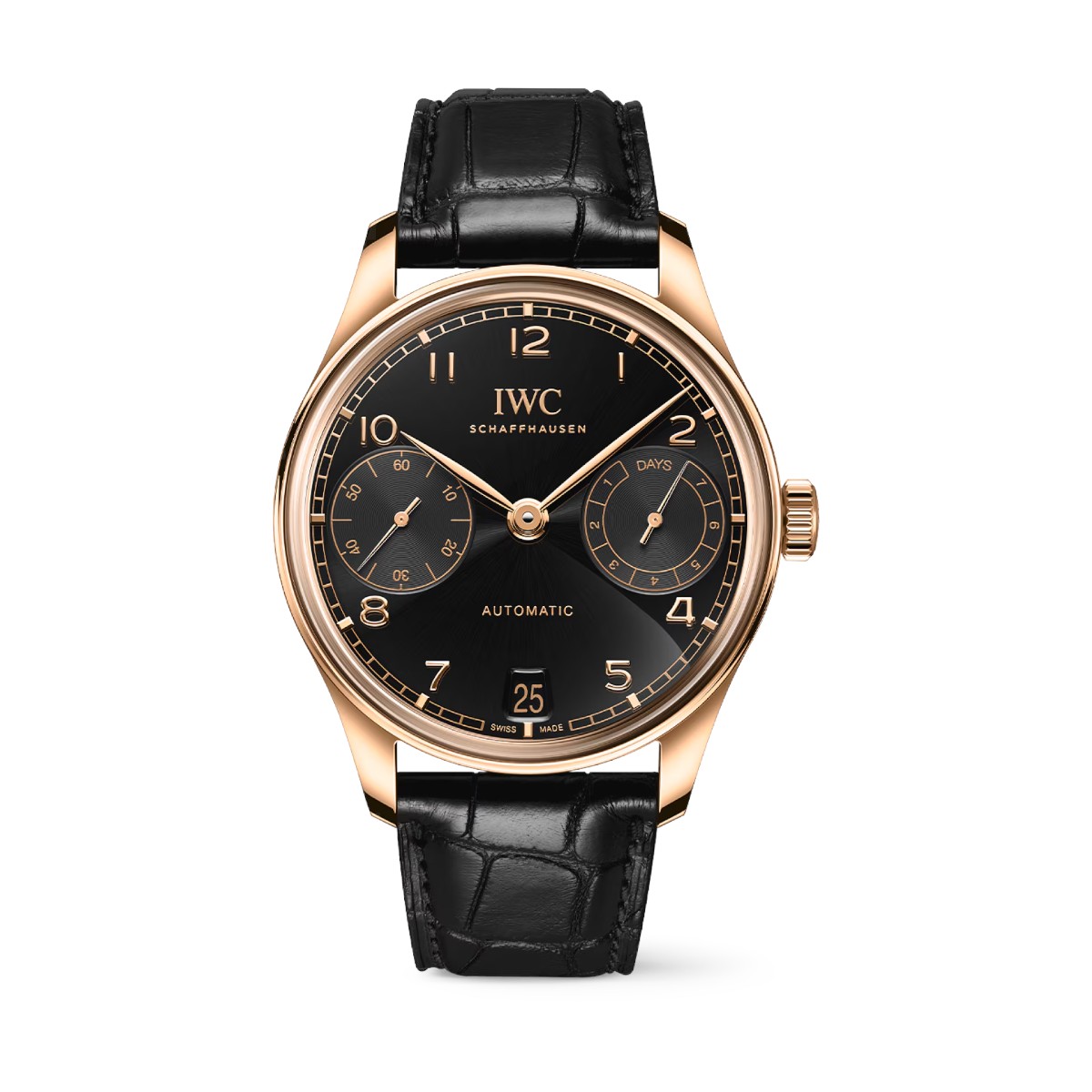 IWC Schaffhausen Portugieser Automatic 42mm Men's Watch, Black Dial
