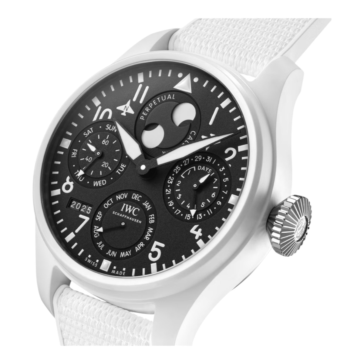 IWC Schaffhausen TOP GUN Lake Tahoe Perpetual Calendar Big Pilot's 46.5mm Watch, Black Dial