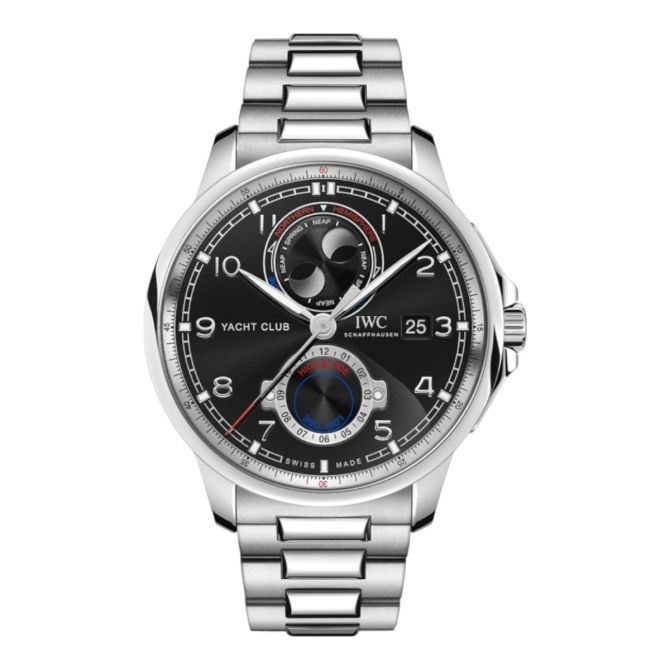 IWC Schaffhausen Portugieser Yacht Club Moon and Tide 44.6mm Watch, Black Dial