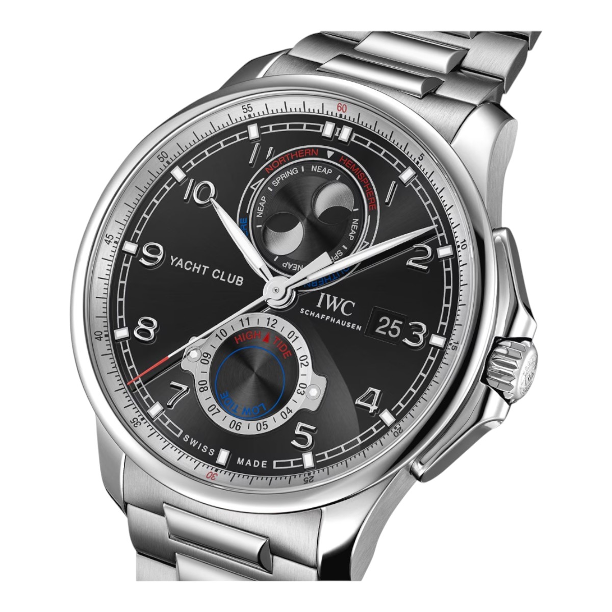 IWC Schaffhausen Portugieser Yacht Club Moon and Tide 44.6mm Watch, Black Dial