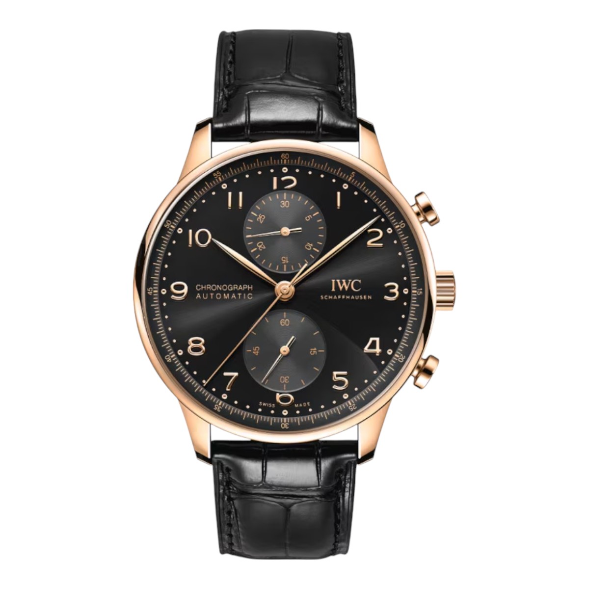 IWC Schaffhausen Portugieser Chronograph 41mm Watch, Black Dial