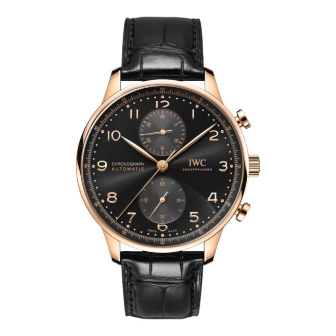 IWC Schaffhausen Portugieser Chronograph 41mm Watch, Black Dial