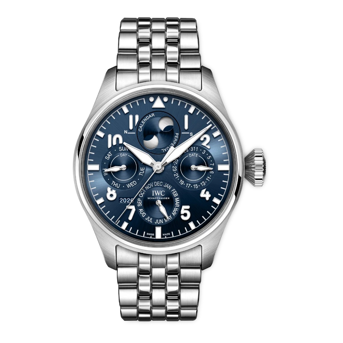 IWC Schaffhausen Le Petite Prince ProSet Perpetual Calendar Big Pilot's 42mm Women's Watch, Blue Dia