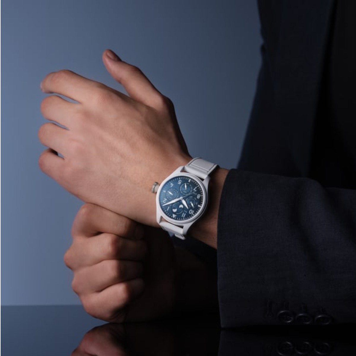 IWC Schaffhausen Calendar ProSet Le Petite Prince Big Pilot's Perpetual 42.9mm Men's Watch, Blue Dia