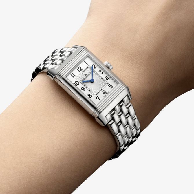 Reverso Classic Duetto x 21mm Watch, Silvered Grey Dial