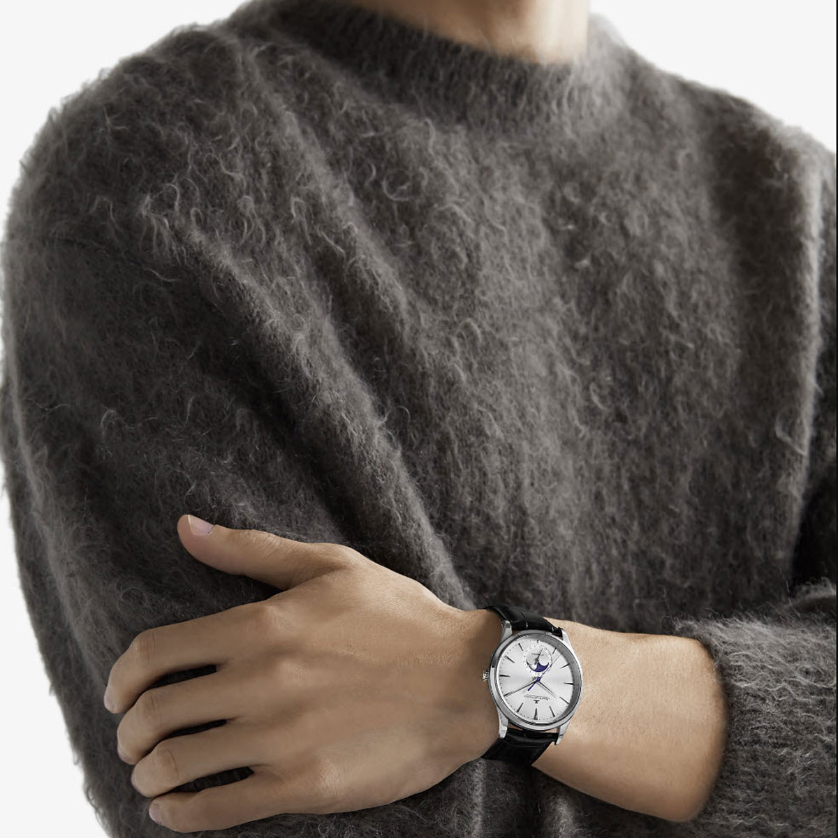 Jaeger-LeCoultre Master Ultra Thin Moon 39mm Watch, Silvered Grey Dial