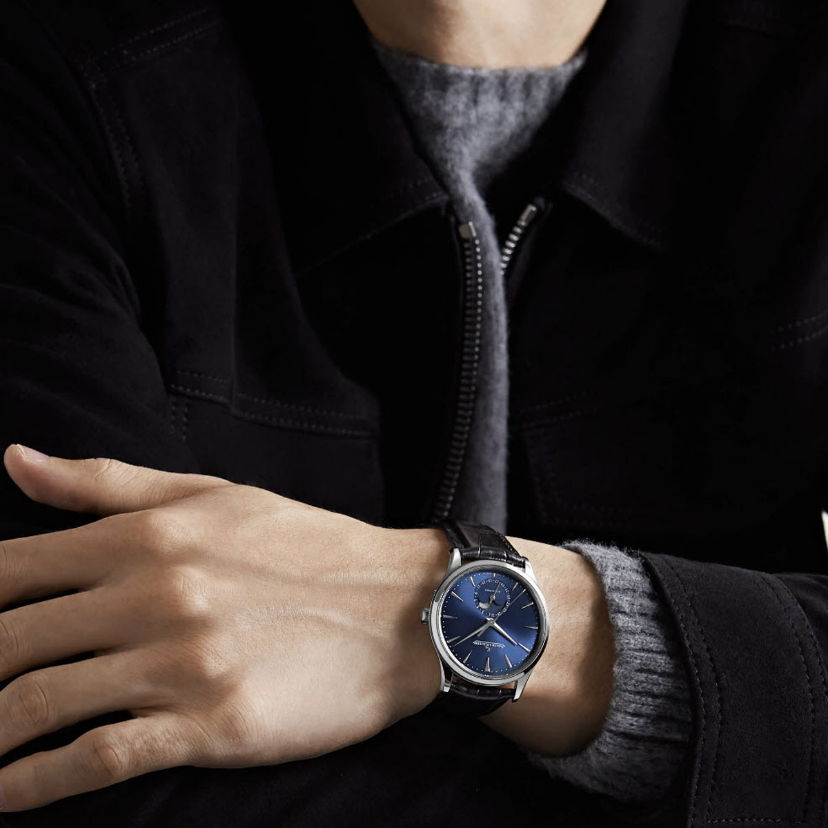 Jaeger-LeCoultre Master Ultra Thin Moon 39mm Watch, Petroleum Blue Dial