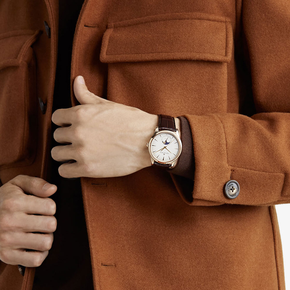 Jaeger-LeCoultre Master Ultra Thin Moon 39mm Watch, Pink Gold Dial