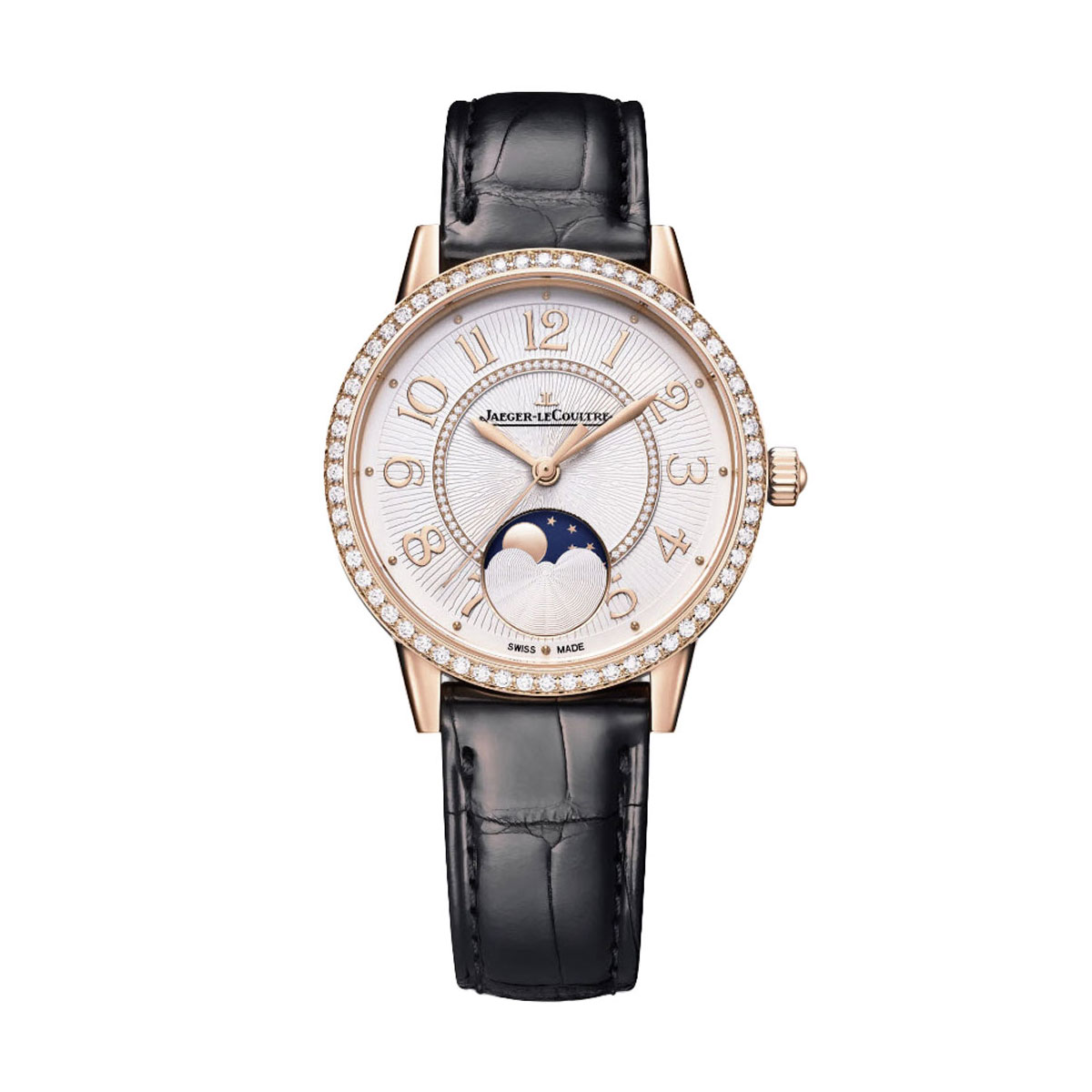 Jaeger-LeCoultre Rendez-Vous Classic Moon 34mm Watch, Pink Gold and Diamond Dial