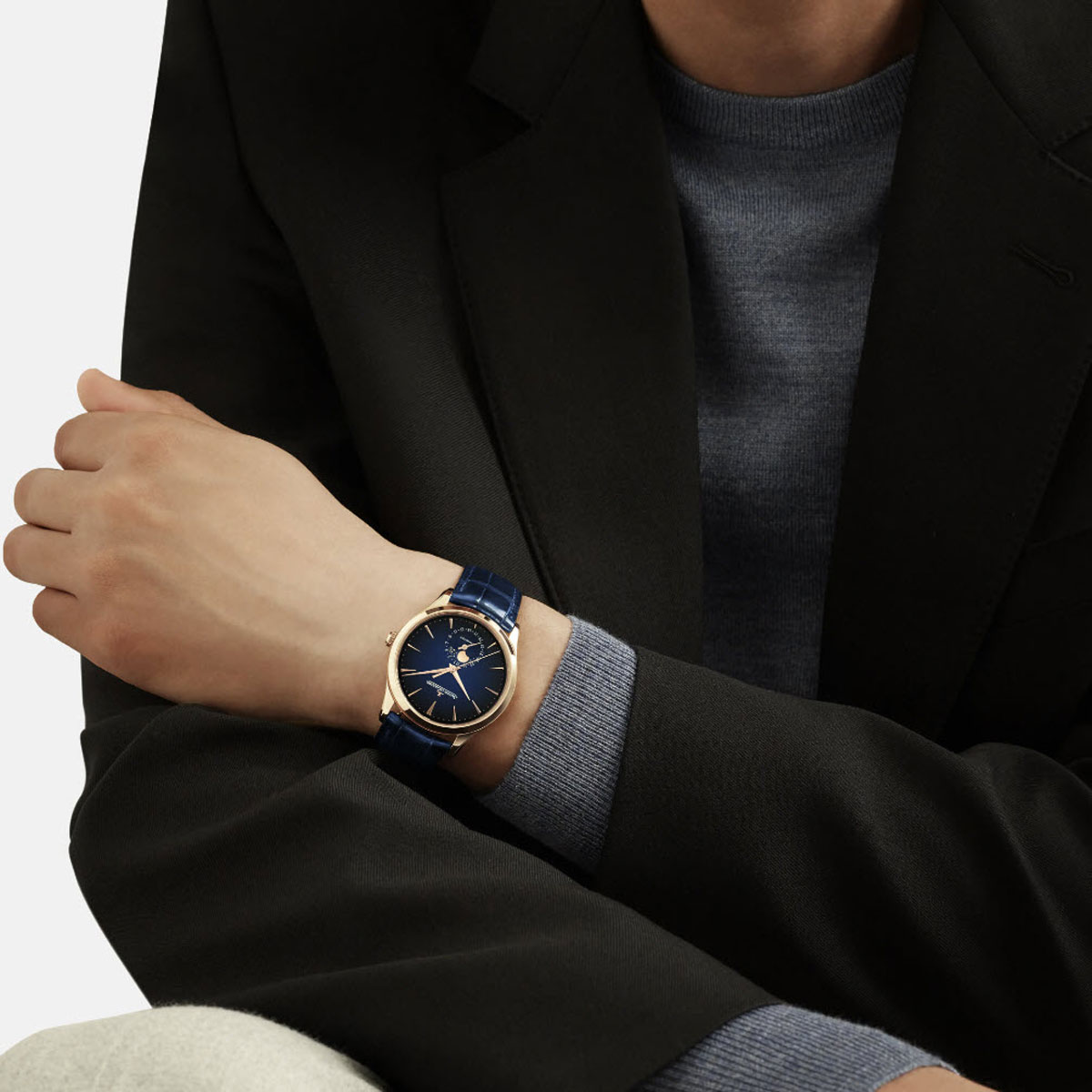 Jaeger-LeCoultre Master Ultra Thin Moon 39mm Men's Watch, Midnight Blue Dial