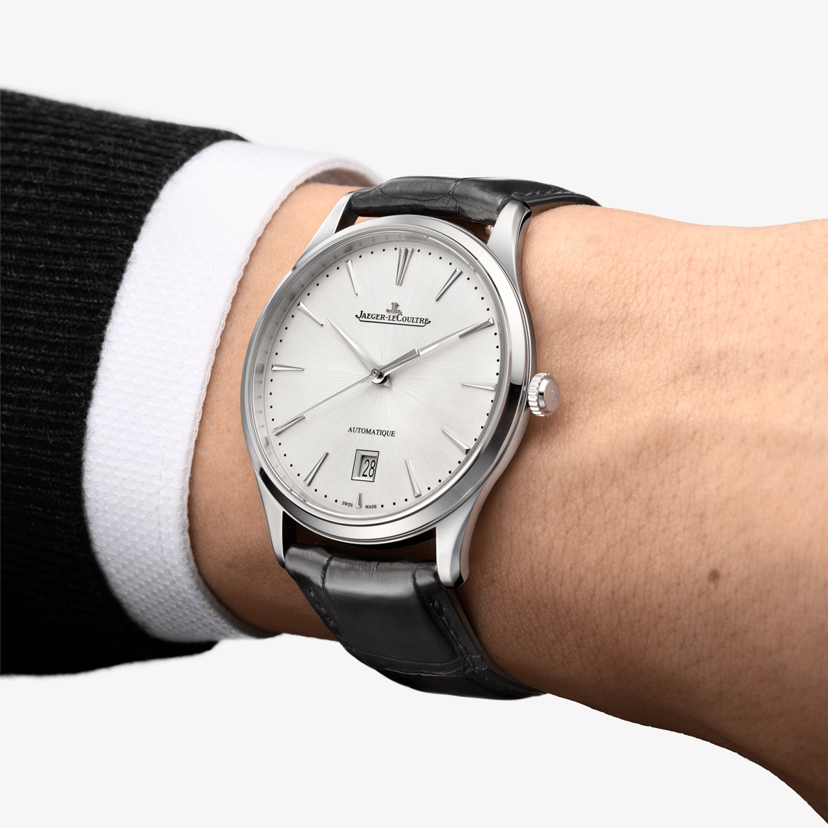 Jaeger-LeCoultre Master Ultra Thin Date 39mm Men's Watch, Silver Dial