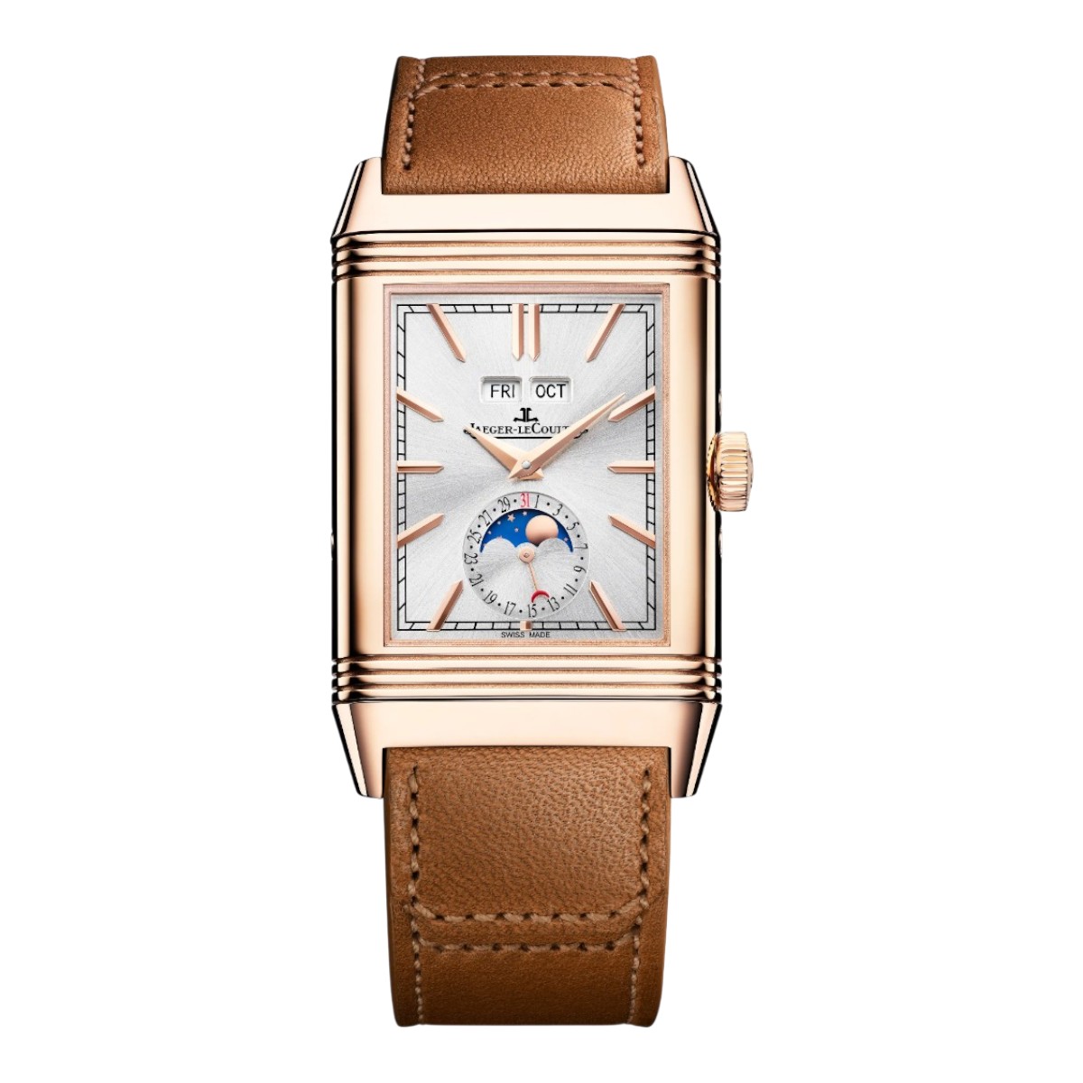 Jaeger-LeCoultre Reverso Tribute Duoface Calendar 49.4mm x 29.9mm Watch, Grey Day/Night Dial