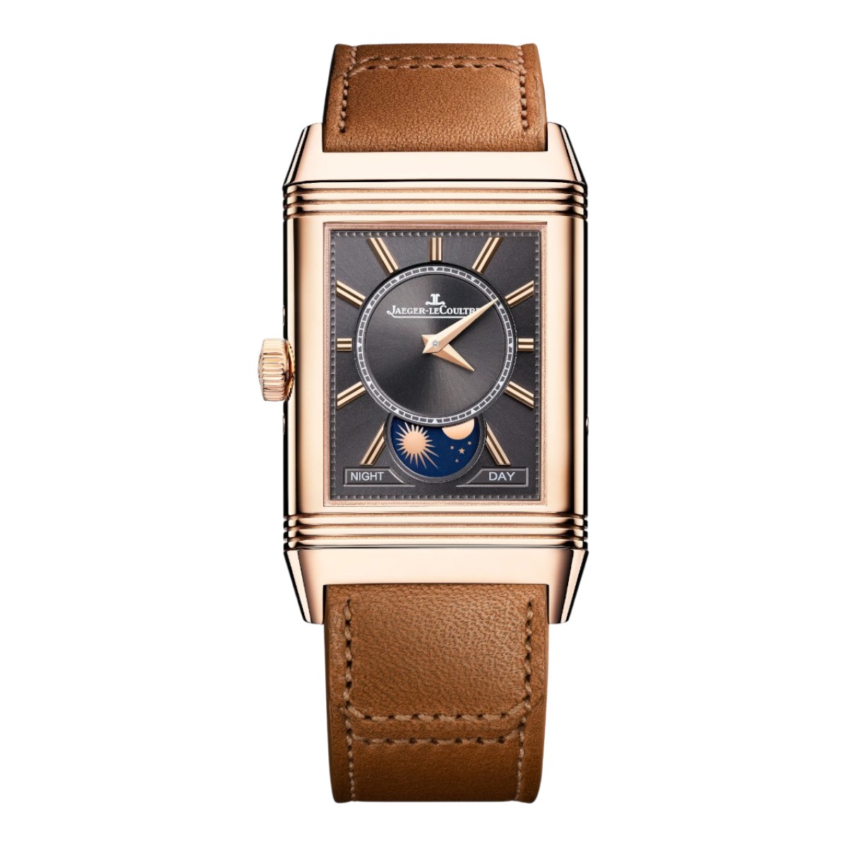 Jaeger-LeCoultre Reverso Tribute Duoface Calendar 49.4mm x 29.9mm Watch, Grey Day/Night Dial