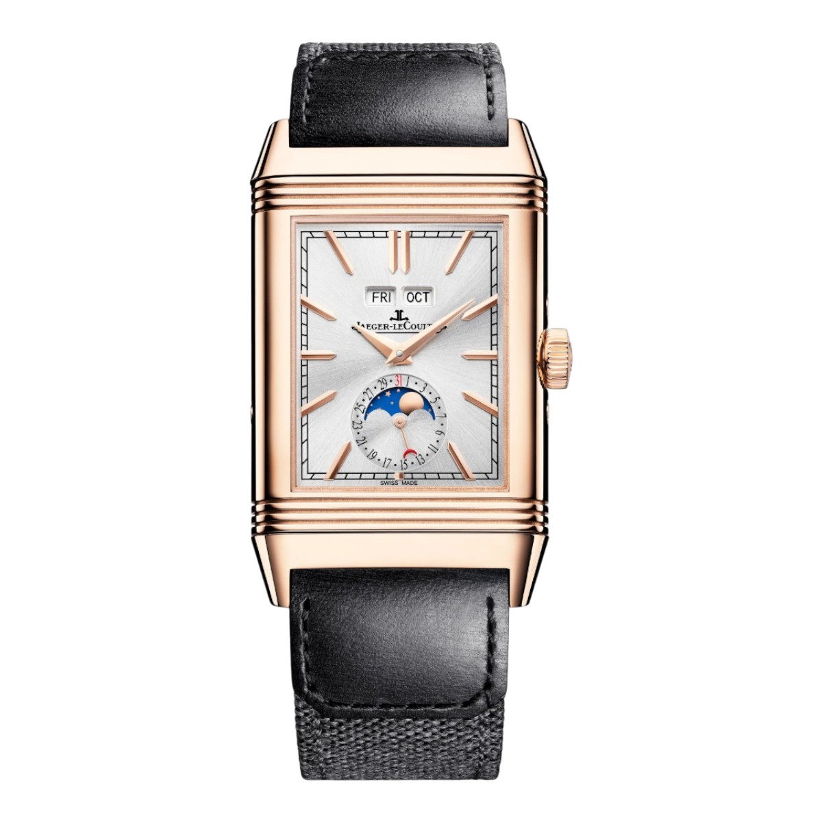 Jaeger-LeCoultre Reverso Tribute Duoface Calendar 49.4mm x 29.9mm Watch, Grey Day/Night Dial