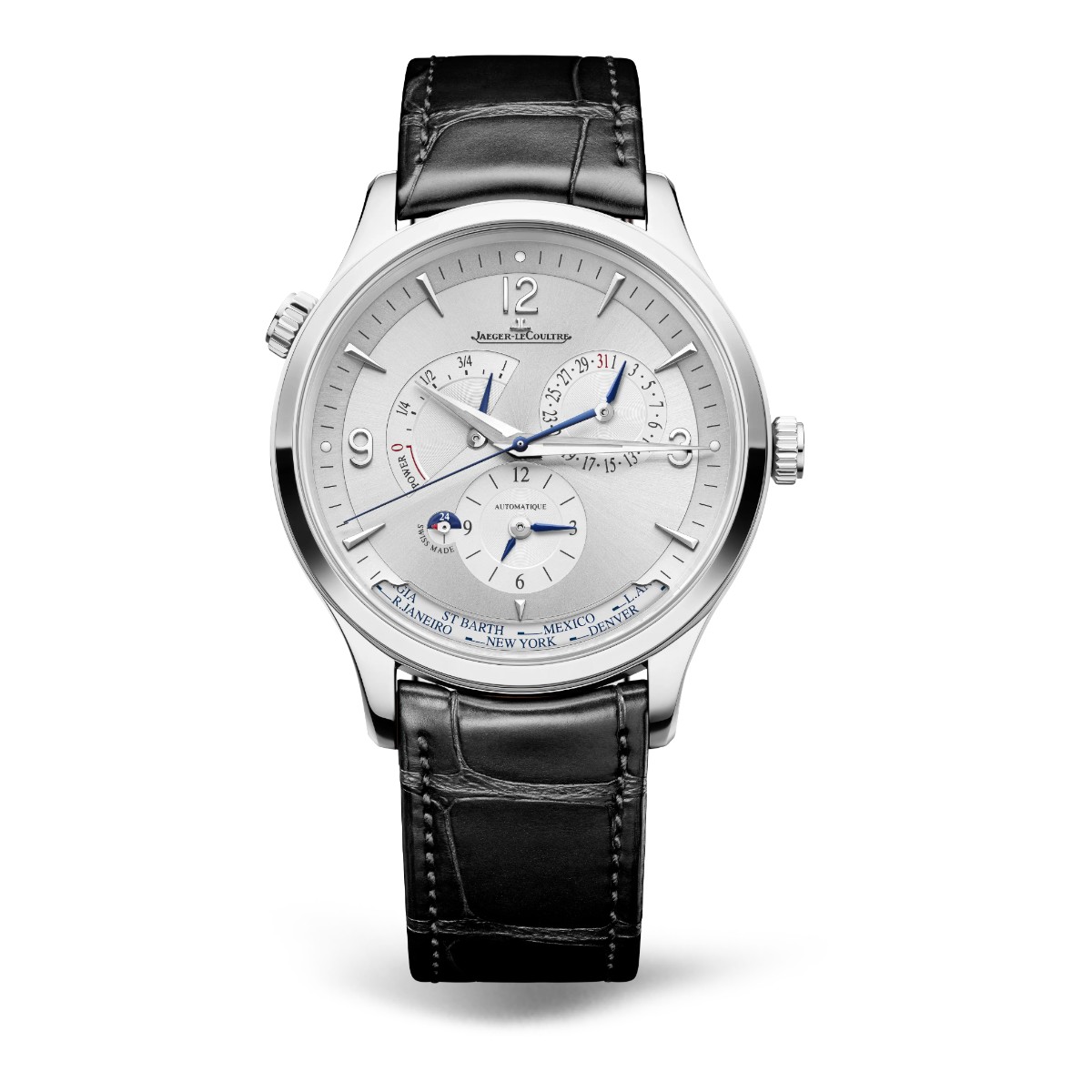 Jaeger-LeCoultre Master Control Geographic 40mm Men's Watch, Silvered Grey Dial