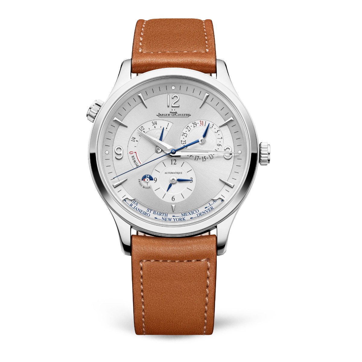 Jaeger-LeCoultre Master Control Geographic 40mm Men's Watch, Silvered Grey Dial