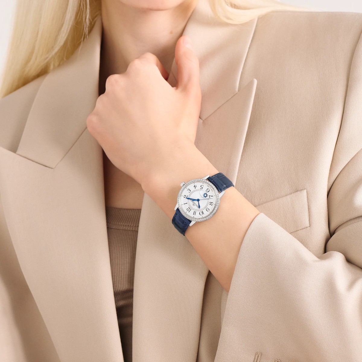 Jaeger-LeCoultre Night and Day Rendez-Vous Classic 34mm Women's Watch, Diamond Silvered Grey Dial an