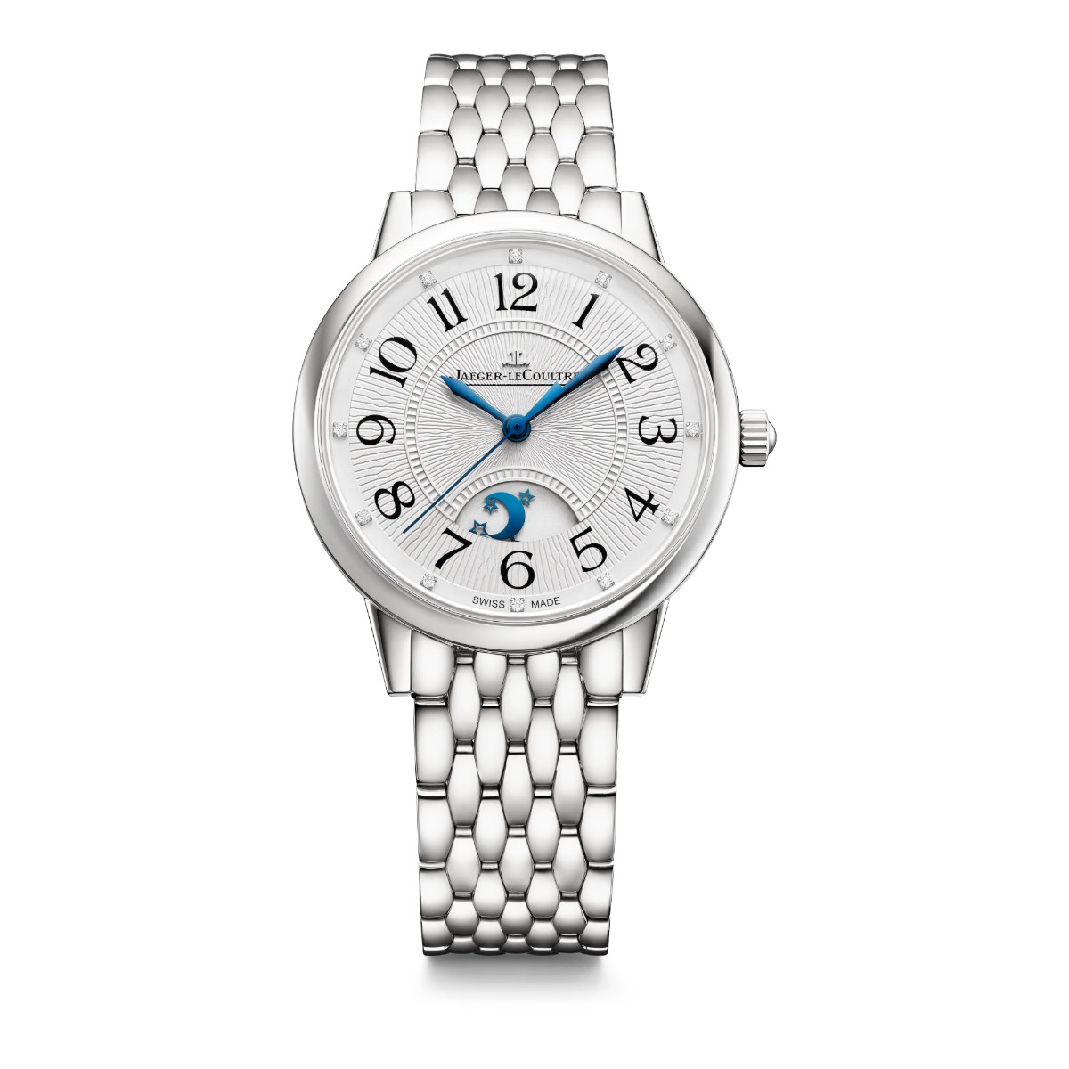 Jaeger-LeCoultre Night and Day Rendez-Vous Classic 34mm Women's Watch, Diamond Silvered Grey Dial an