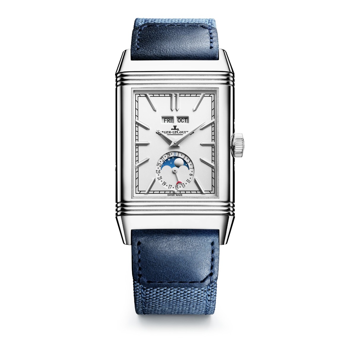 Jaeger-LeCoultre Duoface Calendar Reverso Tribute 49.4mm x 29.9mm Men's Watch, Deep Blue Dial