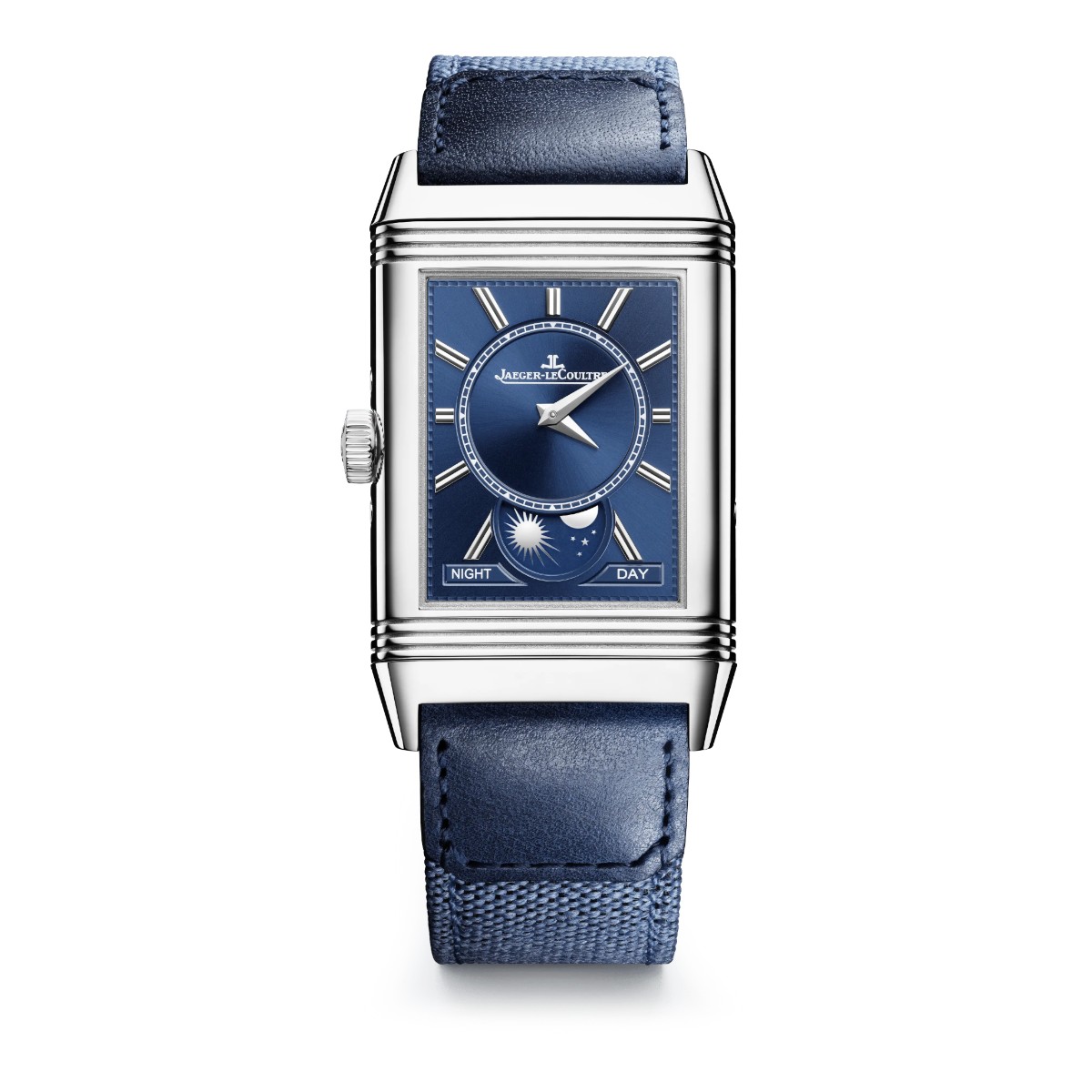 Jaeger-LeCoultre Duoface Calendar Reverso Tribute 49.4mm x 29.9mm Men's Watch, Deep Blue Dial