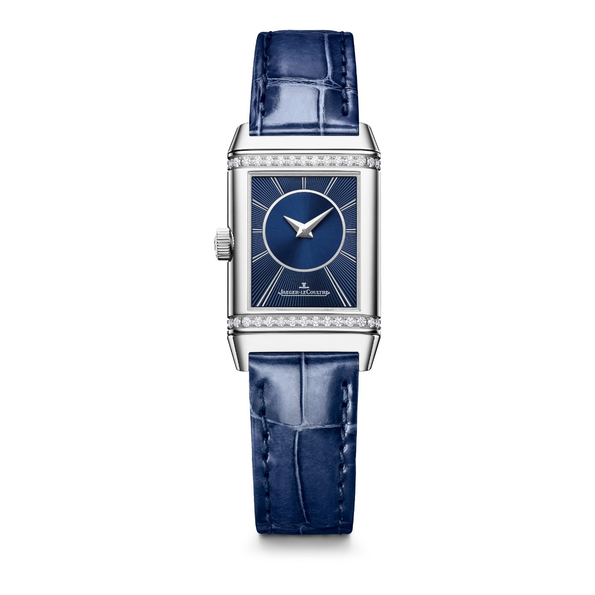 Jaeger-LeCoultre Duetto Reverso Classic 34.2mm x 21mm Women's Watch, Silvered Grey Dial and Blue All