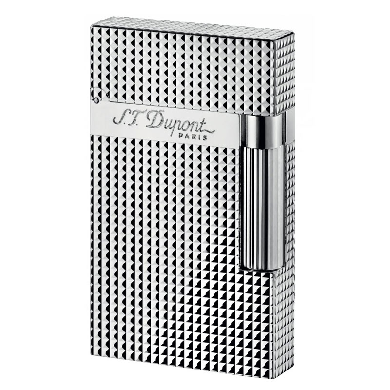 S. T. Dupont Diamond Head Ligne 2 Lighter, Silver Tone Finish