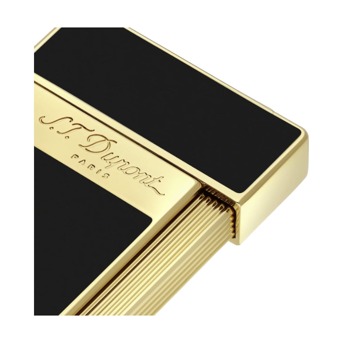 S.T. Dupont Golden Slimmy Lighter, Black Lacquer