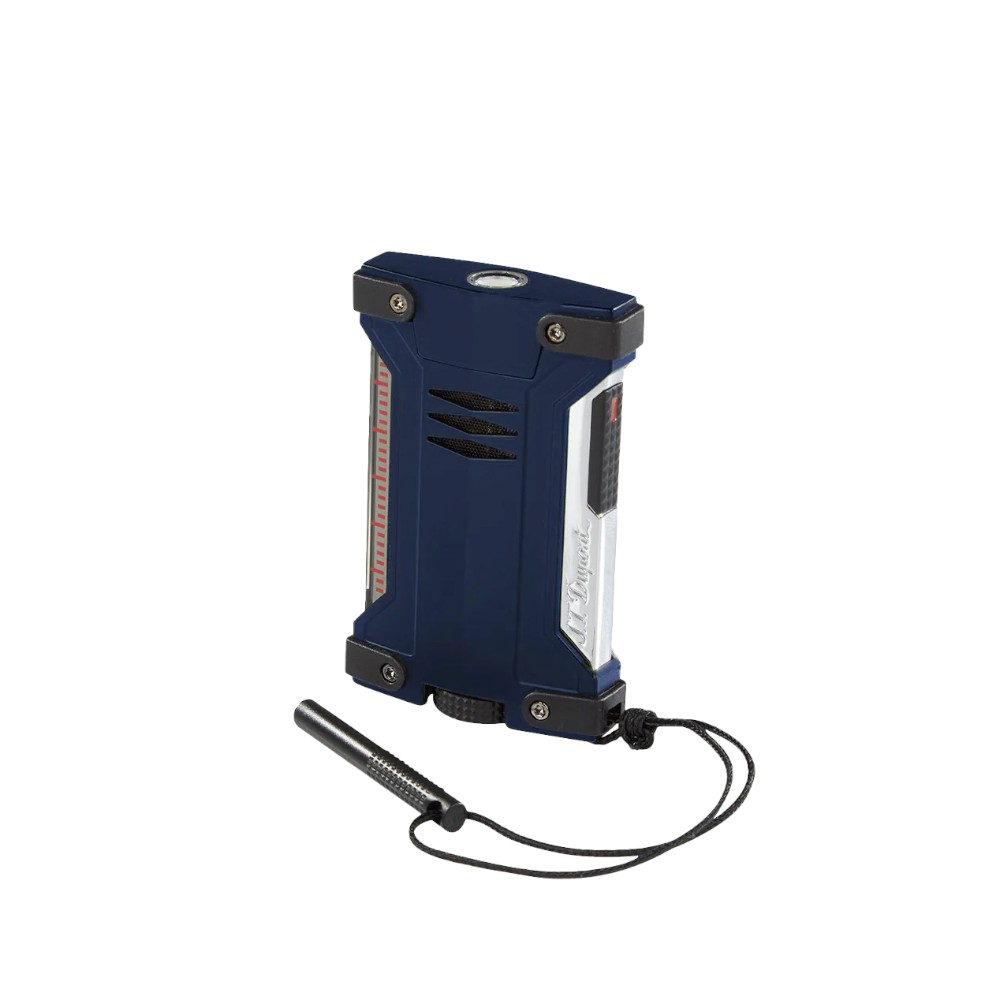 S. T. Dupont Defi Blue & Chrome Soft Flame Lighter